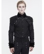 Devil Fashion Black Gothic Retro Pattern Button Tassel Bolero Jacket for Men