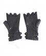 Devil Fashion Black Gothic Punk Leather Rivet Fingerless Gloves for Men