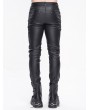 Devil Fashion Black Gothic Punk Studded Daily Long Fitted Pants for Men