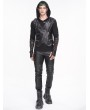 Devil Fashion Black Gothic Punk Studded Daily Long Fitted Pants for Men
