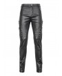 Devil Fashion Black Gothic Punk Studded Daily Long Fitted Pants for Men