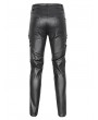 Devil Fashion Black Gothic Punk Studded Daily Long Fitted Pants for Men