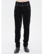 Devil Fashion Black Gothic Retro Lace Trim Slant Pocket Party Pants for Men