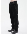 Devil Fashion Black Gothic Retro Lace Trim Slant Pocket Party Pants for Men