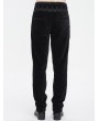 Devil Fashion Black Gothic Retro Lace Trim Slant Pocket Party Pants for Men