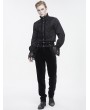 Devil Fashion Black Gothic Retro Lace Trim Slant Pocket Party Pants for Men