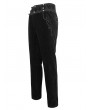 Devil Fashion Black Gothic Retro Lace Trim Slant Pocket Party Pants for Men