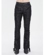 Devil Fashion Black Gothic Vintage Pattern Lace-Up Flared Pants for Men