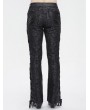 Devil Fashion Black Gothic Vintage Pattern Lace-Up Flared Pants for Men