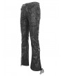 Devil Fashion Black Gothic Vintage Pattern Lace-Up Flared Pants for Men