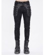 Devil Fashion Black Gothic Punk Multi-Buckle Straps Skinny Fit Pants for Men