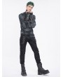 Devil Fashion Black Gothic Punk Multi-Buckle Straps Skinny Fit Pants for Men