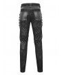 Devil Fashion Black Gothic Punk Multi-Buckle Straps Skinny Fit Pants for Men