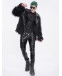 Devil Fashion Black Gothic Punk Faux Leather Skinny Pants for Men