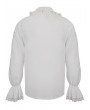 Devil Fashion White Gothic Vintage Ruffle Long Sleeve Loose Party Shirt for Men