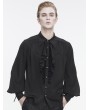 Devil Fashion Black Gothic Gorgeous Ruffle Button Placket Party Shirt for Men