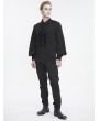 Devil Fashion Black Gothic Gorgeous Ruffle Button Placket Party Shirt for Men