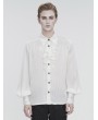 Devil Fashion White Gothic Gorgeous Ruffle Button Placket Party Shirt for Men