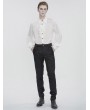 Devil Fashion White Gothic Gorgeous Ruffle Button Placket Party Shirt for Men