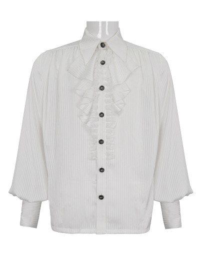 Devil Fashion White Gothic Gorgeous Ruffle Button Placket Party Shirt for  Men - DarkinCloset.com
