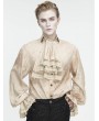 Devil Fashion Beige Retro Gothic Gorgeous Palace Shirt with Removable Jabot for Men