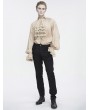 Devil Fashion Beige Retro Gothic Gorgeous Palace Shirt with Removable Jabot for Men