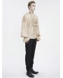 Devil Fashion Beige Retro Gothic Gorgeous Palace Shirt with Removable Jabot for Men