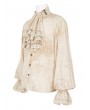 Devil Fashion Beige Retro Gothic Gorgeous Palace Shirt with Removable Jabot for Men