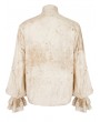 Devil Fashion Beige Retro Gothic Gorgeous Palace Shirt with Removable Jabot for Men