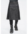 Devil Fashion Black Gothic Punk Cross Chain Pleated Skirt for Men