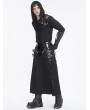 Devil Fashion Black Gothic Punk Buckle Slit A-Line Long Skirt for Men