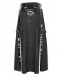 Devil Fashion Black Gothic Punk Buckle Slit A-Line Long Skirt for Men