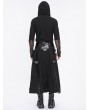 Devil Fashion Black Gothic Punk Mesh Splicing Casual Hooded T-Shirt for Men