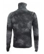 Devil Fashion Dark Gothic Punk Tie-Dye Irregular Turtleneck T-Shirt for Men