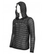 Devil Fashion Black Gothic Striped Long Sleeve Daily Wear Hooded T-Shirt for Men