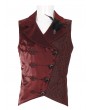 Devil Fashion Red Retro Embroidery Feather Gothic Party Lapel Waistcoat for Men