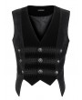 Devil Fashion Black Victorian Gothic Velvet Button Up Party Waistcoat for Men