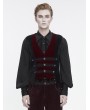 Devil Fashion Wine Red Victorian Gothic Velvet Button Up Party Waistcoat for Men