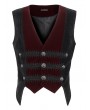 Devil Fashion Wine Red Victorian Gothic Velvet Button Up Party Waistcoat for Men