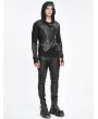 Devil Fashion Black Gothic Punk Asymmetric Zipper Slim Fit  Waistcoat for Men