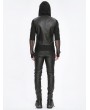 Devil Fashion Black Gothic Punk Asymmetric Zipper Slim Fit  Waistcoat for Men