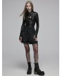 Punk Rave Black Gothic Grunge Drawstring Flared Detachable Cargo Pants for Women