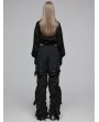 Punk Rave Black Gothic Grunge Drawstring Flared Detachable Cargo Pants for Women