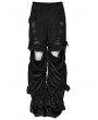 Punk Rave Black Gothic Grunge Drawstring Flared Detachable Cargo Pants for Women