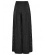 Punk Rave Black Gothic Chinese Style Daily Wear Wide Leg Pants for Women