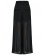 Punk Rave Black Gothic Chiffon Loose Fitting Daily Wear Pants for Women