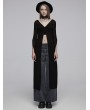 Punk Rave Black Fashion Gothic Reversible Split Sleeves Long Trench Coat for Women