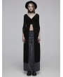 Punk Rave Black Fashion Gothic Reversible Split Sleeves Long Trench Coat for Women