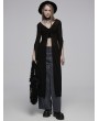 Punk Rave Black Fashion Gothic Reversible Split Sleeves Long Trench Coat for Women