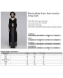 Punk Rave Black Fashion Gothic Reversible Split Sleeves Long Trench Coat for Women